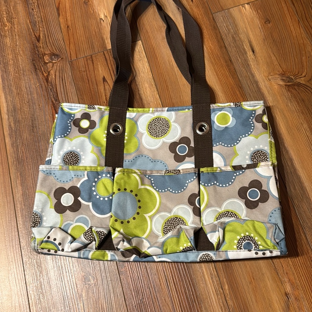 EUC Thirty One Organizing Utility Tote in Harvest Floral Print - Picture 2 of 6